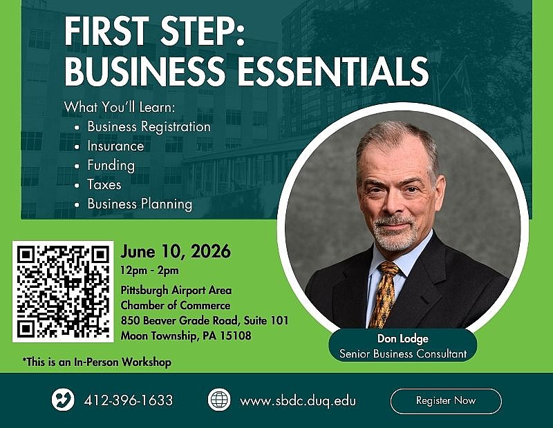First Step Business Essentials (Pittsburgh Airport Area Chamber of Commerce) (in-person)