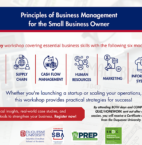 Principles of Business Management for Small Business Owners (in-person and online)
