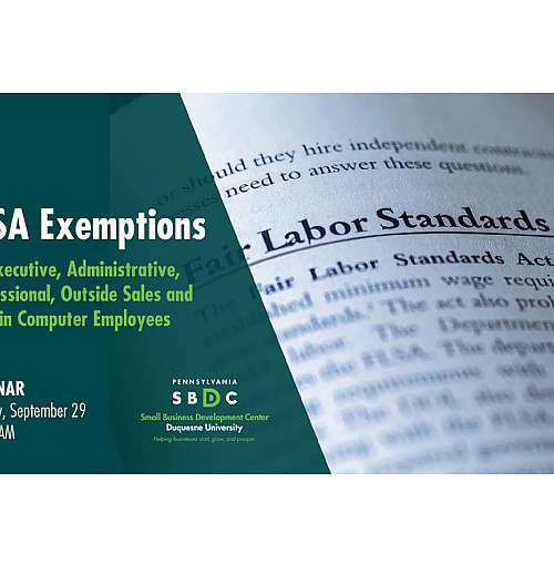FLSA Exemption for Executive, Administrative, Professional, Outside Sales and Certain Computer Employees (webinar)