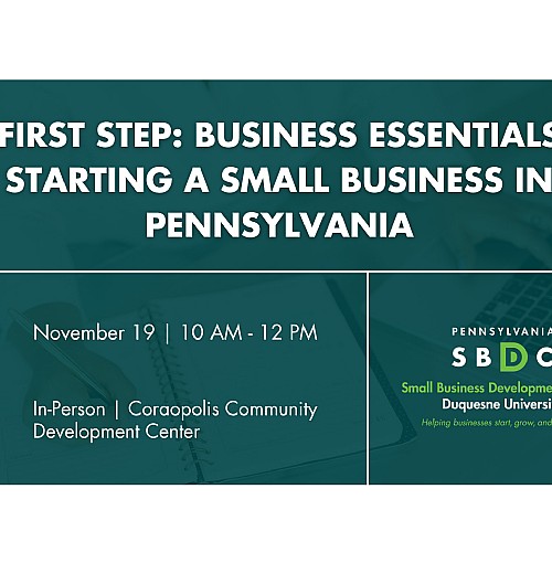 First Step: Business Essentials (Coraopolis) (in-person)