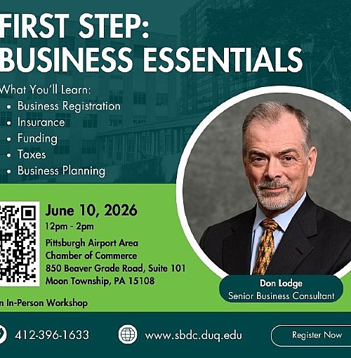 First Step Business Essentials (Pittsburgh Airport Area Chamber of Commerce) (in-person)