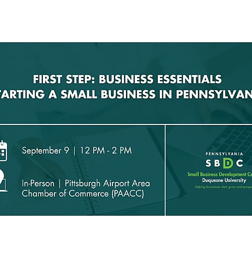 First Step Business Essentials (Pittsburgh Airport Area Chamber of Commerce) (in-person)